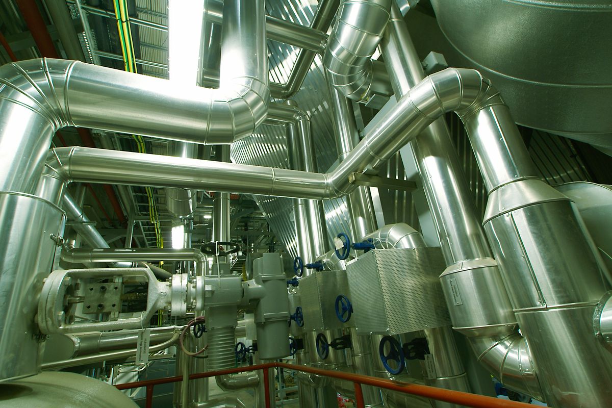 Insulated process pipework with valves and supports